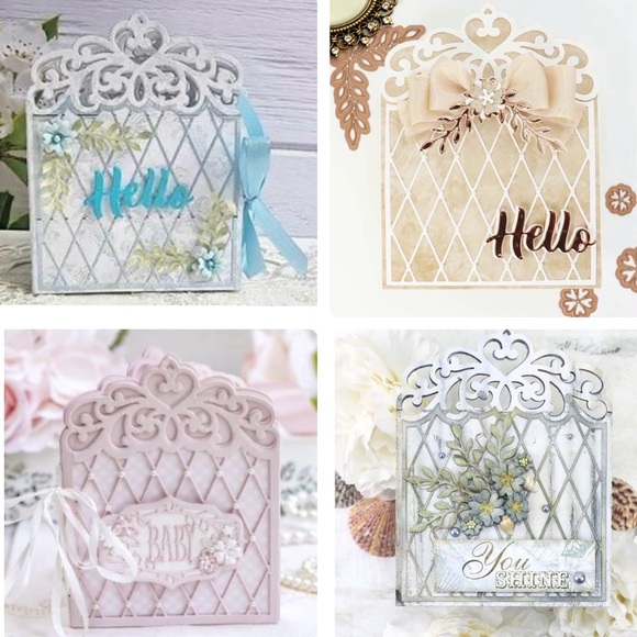 BEAUTIFUL Spellbinders 13pc Tiara Trifold Club Die Of The Month - Picture 9 of 11